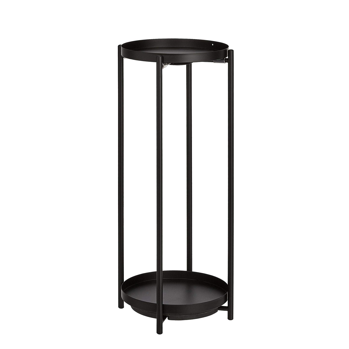 Amazon Basics Two-Tier Metal Metal Round Plant Stand, Black