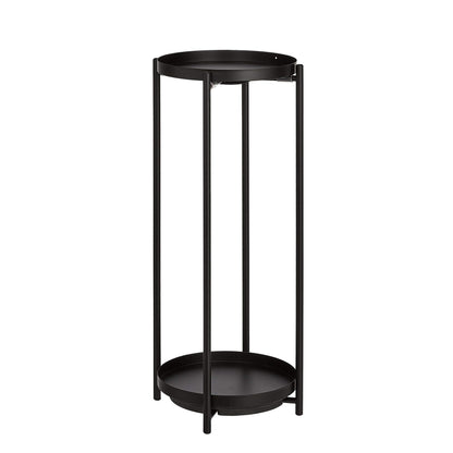 Amazon Basics Two-Tier Metal Metal Round Plant Stand, Black