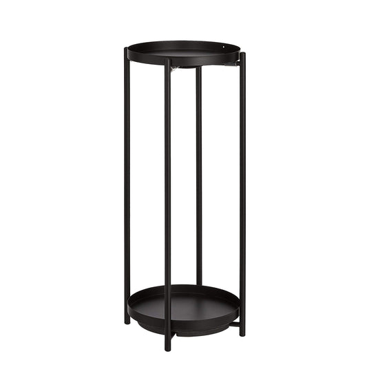 Amazon Basics Two-Tier Metal Metal Round Plant Stand, Black