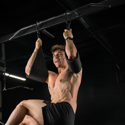 Gymreapers Hanging Ab Straps For Core Strength and Abdominal Training - Padded Adjustable Arm Supports For Bodyweight Exercises (Black)