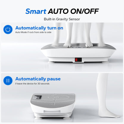 MERACH Vibration Plate Exercise Machine, Whole Body Workout Equipment for Women, Bluetooth and Silicone Pedal, Vibration Plate with Auto Mode, Vibrate Fitness Platform for Home (Grey)