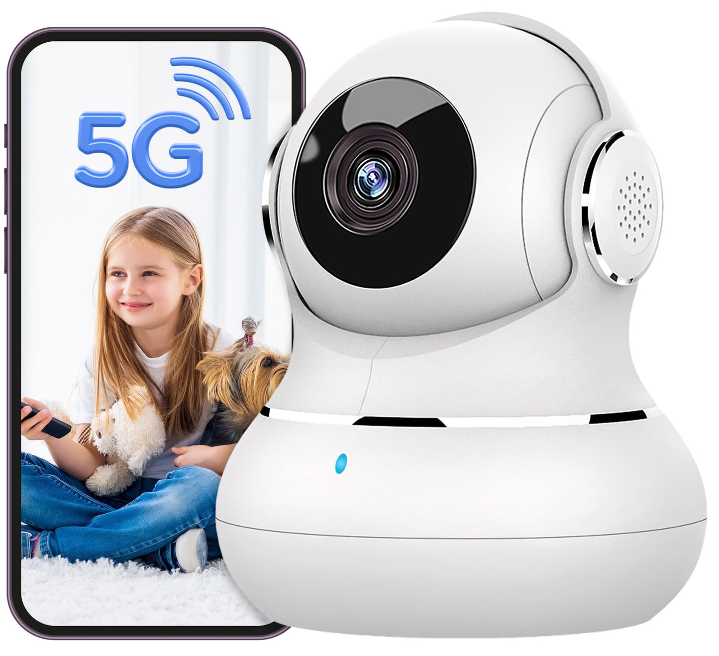 litokam 5MP Indoor Security Camera, 5G/2.4G WiFi Home Security Cameras with Phone App, Pet Cam for Baby Monitor with AI Motion Detection & 2-Way Audio, Night Vision, Compatible with NVR/Alexa