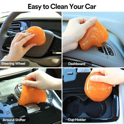 PULIDIKI Car Cleaning Gel Car Putty Car Cleaning Kit Car Interior Cleaner Slime Car Cleaning Supplies Auto Detailing Tools Car Accessories Car Gifts for Women Men Keyboard Cleaner Orange