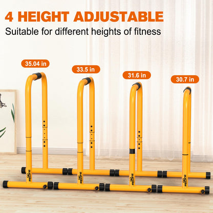 RELIFE REBUILD YOUR LIFE Dip Bars & Dip Station Functional Heavy Duty Dip Stands Fitness Workout Dip bar Station Stabilizer Parallette Push Up Stand (Yellow)