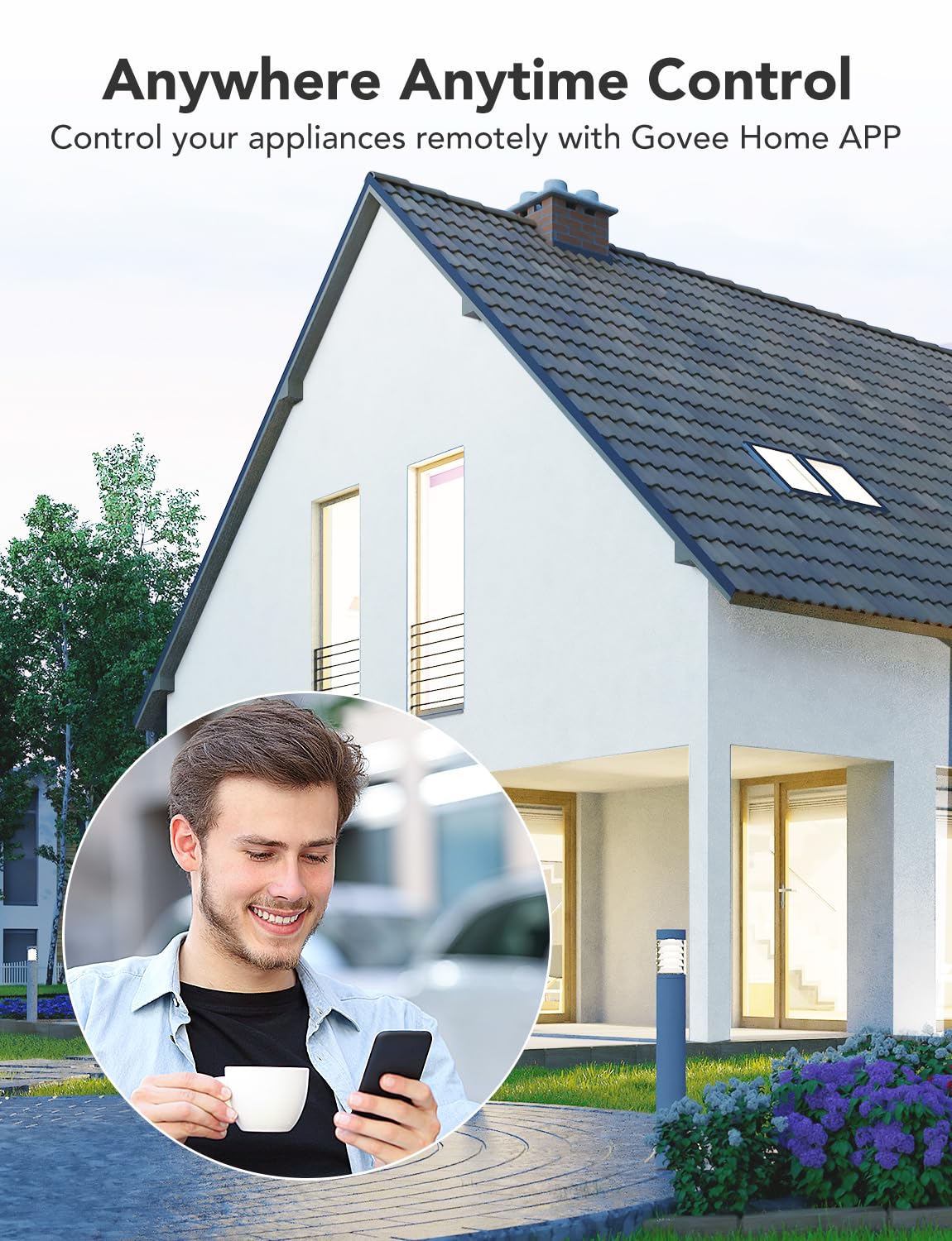 Govee Smart Plug with Energy Monitoring, WiFi Bluetooth Plug Work with Alexa and Google Assistant, 15A Smart Outlets with Timer & Group Controller, No Hub Required, ETL&FCC Certified for Home, 4 Pack