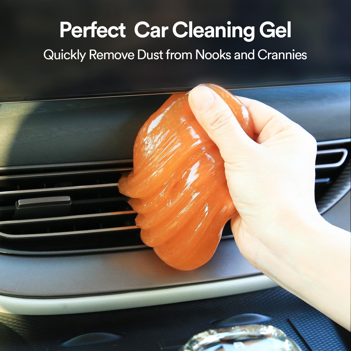 PULIDIKI Car Cleaning Gel Car Putty Car Cleaning Kit Car Interior Cleaner Slime Car Cleaning Supplies Auto Detailing Tools Car Accessories Car Gifts for Women Men Keyboard Cleaner Orange