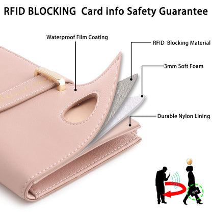 Passport Holder for Women, RFID Blocking Travel Wallet Case with Credit Card Holders, Slim Thin Leather Passport Wallet with Zipper