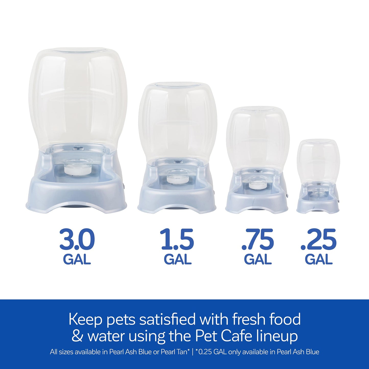 Petmate Pet Cafe Cat and Dog Water Dispenser - Water Bowl for Cats and Dogs, USA Made, 1.5 GAL, Pearl Tan