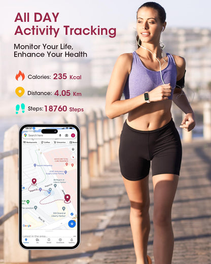 Health Fitness Tracker for Women Men: 24H Heart Rate Monitor Activity Trackers Blood Oxygen Sleep Step Calorie Tracking 5ATM Waterproof Fitness Smart Watches for Woman Compatible with iPhone Android