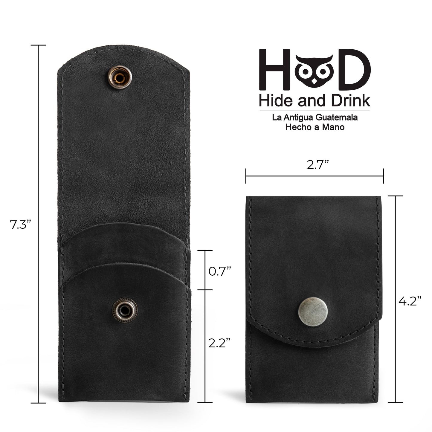 Hide & Drink, Double Nail Clipper Case, Beauty & Personal Care, Commuter and Nomad, Grooming Case, Home & Travel Essentials, Manicure Kit Storage, Full Grain Leather, Handmade (Charcoal Black)