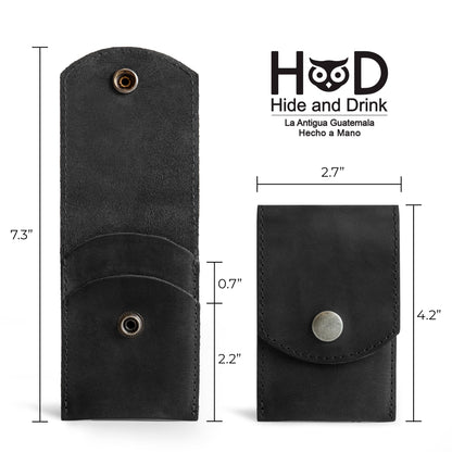 Hide & Drink, Double Nail Clipper Case, Beauty & Personal Care, Commuter and Nomad, Grooming Case, Home & Travel Essentials, Manicure Kit Storage, Full Grain Leather, Handmade (Charcoal Black)