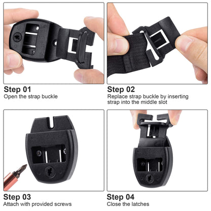 OIIKI 8 Sets Spa Hot Tub Cover Clips, Hot Tub Cover Broken Latch Repair Kit- Replacement 8 Latches Clip Locks, 8 Slides, 8 Keys with 16 Screws, Hardware Accessories for Spa Cover Straps (Black)