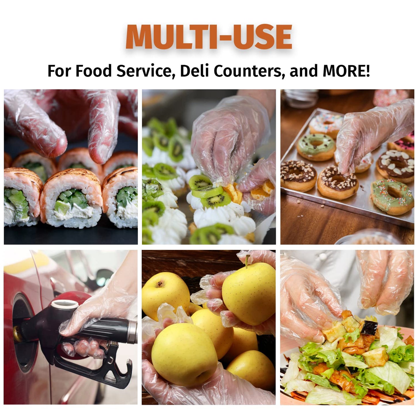 GORILLA SUPPLY 1000 BPA Free Premium Disposable Gloves Poly PE LDPE Plastic for Kitchen Food Handling Food Prep Latex & Powder Free (1000 Count, Medium)