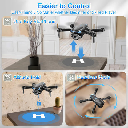 Naseto Drone with Camera 1080P HD, FPV Foldable Drone for Adults Kids, One-Key Take Off/Landing, 3D Flips, Altitude Hold, Speed Adjustment, Headless Mode, 2 Batteries, Toys Gifts for Boys Girls