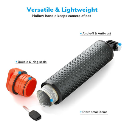 Sametop Floating Handle Grip Floaty Stick Waterproof Handler Accessory Compatible with GoPro Hero 13, 12, 11, 10, 9, 8, 7, 6, 5, 4, Session, 3+, 3, Hero(2018), Max, DJI Osmo Action Cameras (Orange)