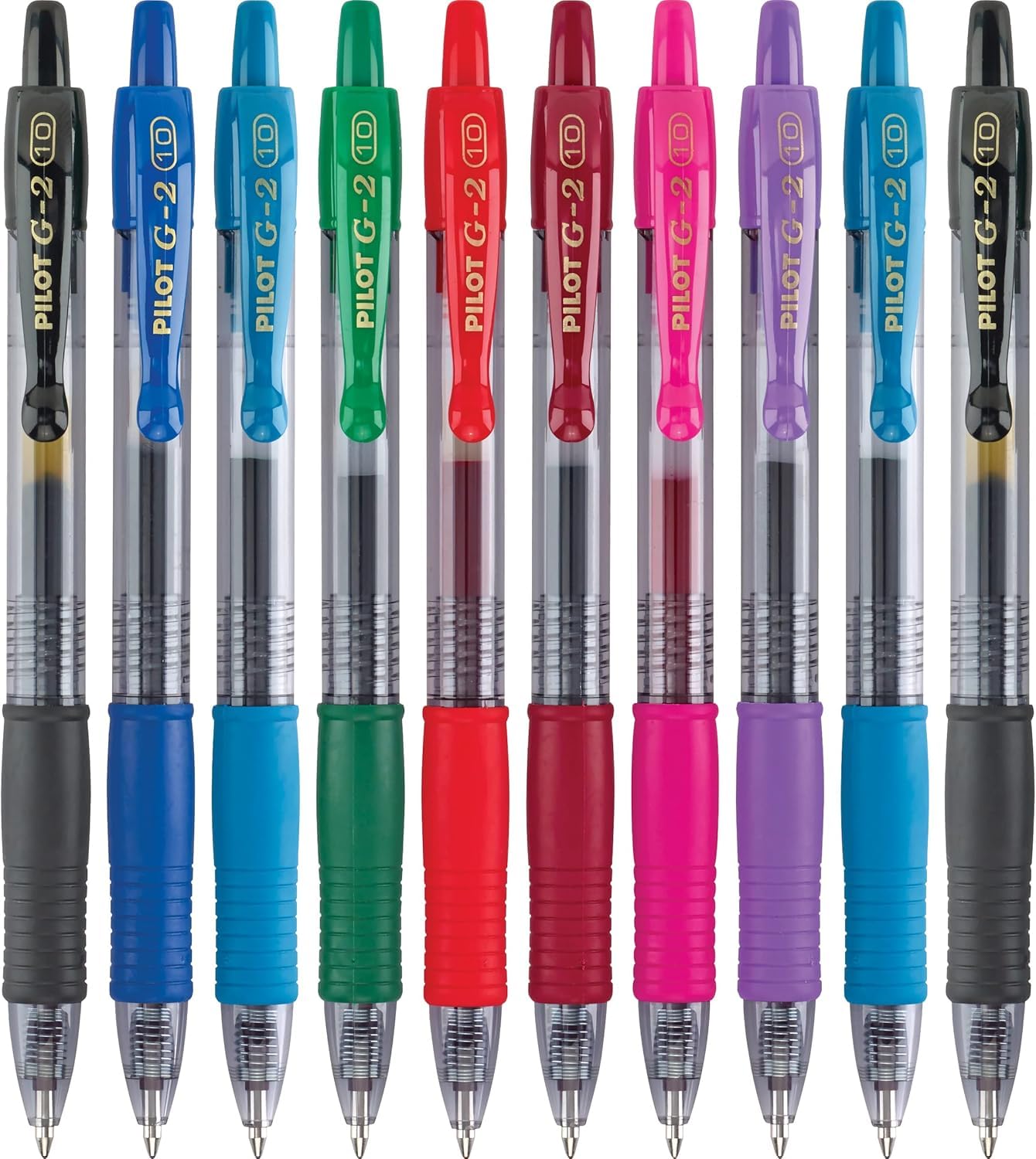 PILOT G2 Premium Retractable Gel-Ink Rolling Ball Pens, Bold Point (1.0mm), Assorted, 10-Pack, (11887)