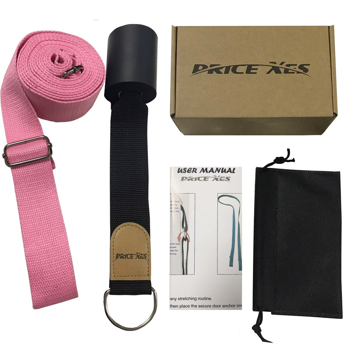 Leg Stretch Band - to Improve Leg Stretching - Easy Install on Door - Perfect Home Equipment for Ballet, Dance and Gymnastic Exercise Flexibility Stretching Strap Foot Stretcher Bands (Pink)