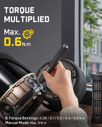 Fanttik E2 Ultra 3.7V Mini Electric Screwdriver, Cordless Screwdriver, Max 0.6N.m, 50 Magnetic Bits, 5/32'' Hex, Magnetic Storage, Repair Tool for Electronics, Camera, Laptop, and PC Build (Grey)