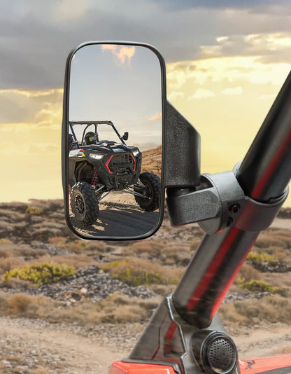 KEMIMOTO UTV Mirrors UTV Side Mirrors Fits 1.6 inch to 2 inch Roll Cage Compatible with Polaris RZR 900 1000 Can Am Kawasaki Mule Rhino YXZ Zforce Pioneer 1000/700, Shatter Proof Tempered Glass