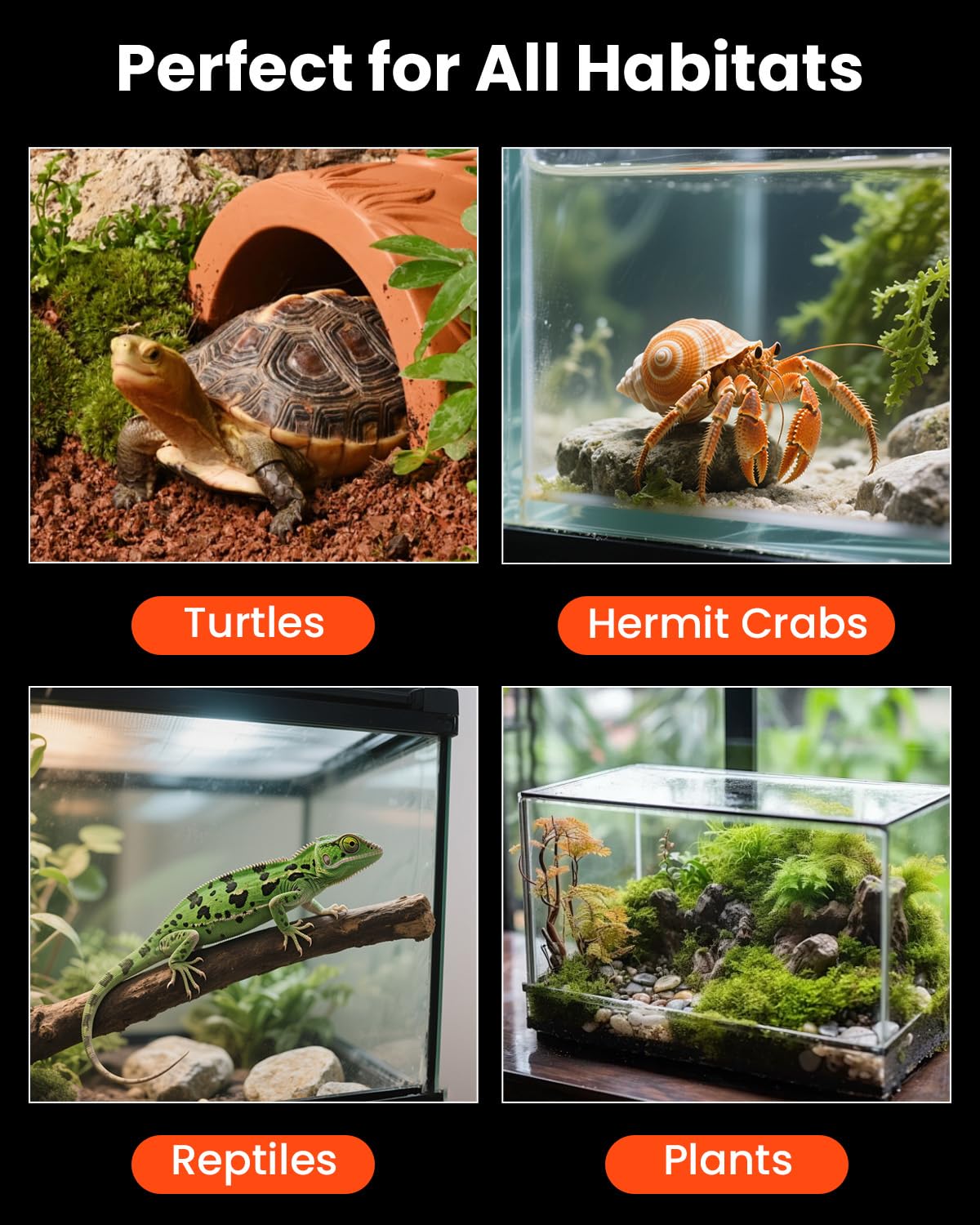MQ Reptile Terrarium Heat Pad with LCD Digital Aquarium Thermometer, 11 x 16.5in Power Adjustment Under Tank Heater Mat for Pets, Small Animals, Seedling, 20W