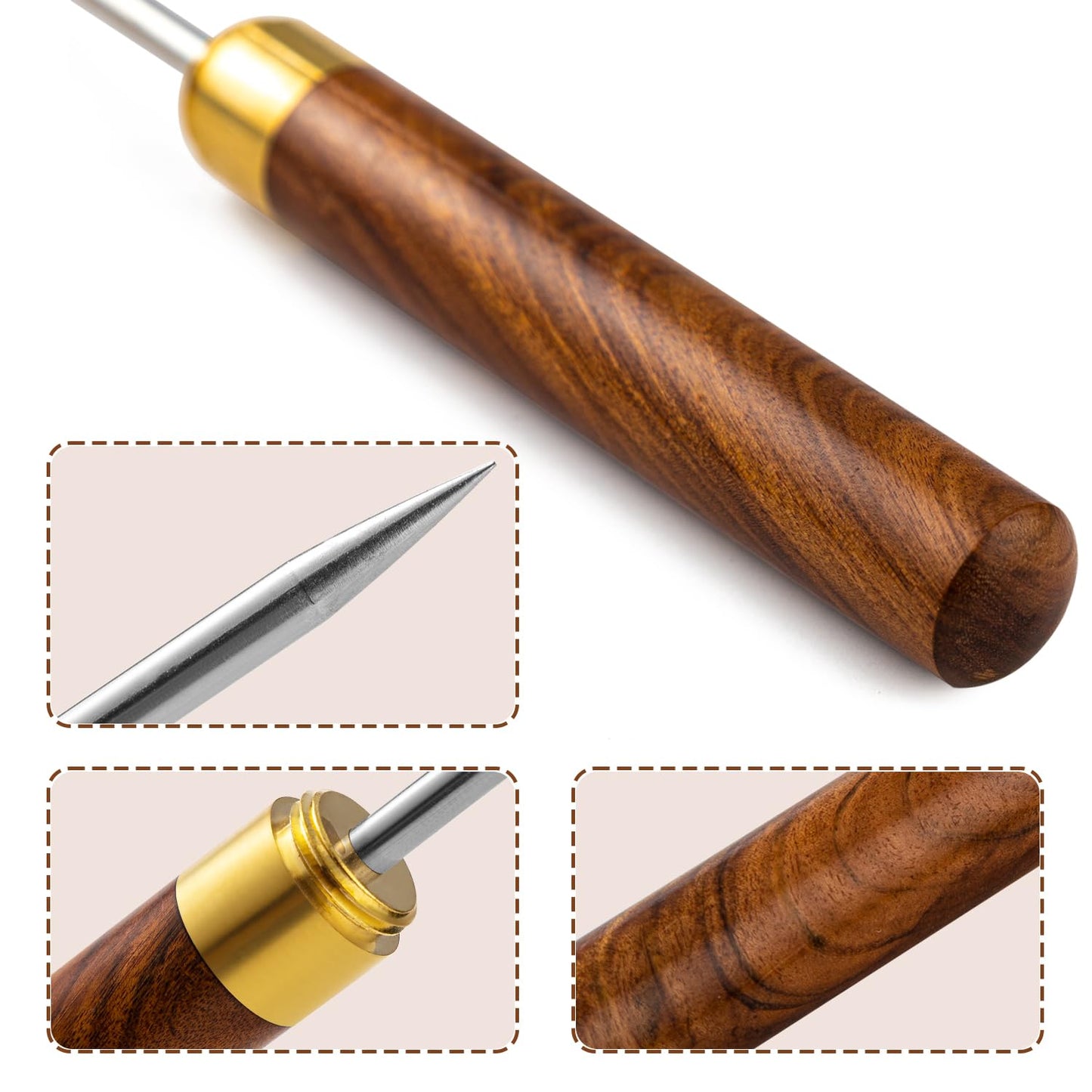 QiBaLee Ice Pick 2Pcs. Ice Picks for Breaking Ice. 9 Inches Length. Secure Wooden Caps and Non-slip Wooden Handles. Easy to Store. For Use in Kitchen Bars Bartender Picnics Camping& Restaurant