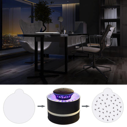 Kittmip 48 Pack 4.3 Inches Round Insect Trap Refillable Glue Boards Sticky Fruit Fly Trap Mosquito Fly Killer for Mosquitoes Fruit Flies Gnats Moths Fits Most Models Indoor Outdoor Lamp