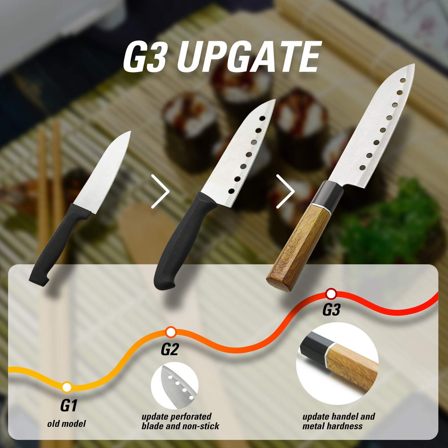 ISSEVE Sushi Making Kit Sushi Bazooka Maker with Bamboo Mats and Chopsticks, Paddle, Spreader, Sushi Knife, DIY Sushi Roller Machine