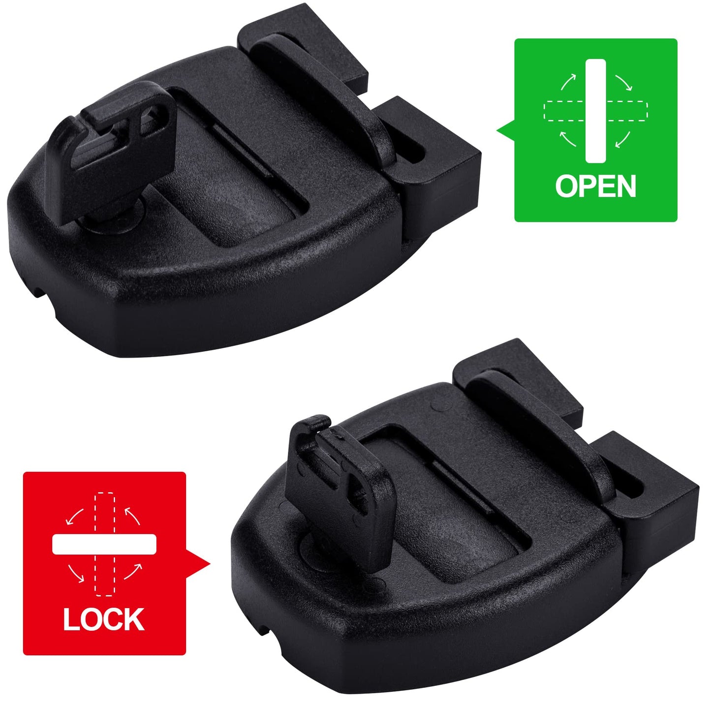 OIIKI 8 Sets Spa Hot Tub Cover Clips, Hot Tub Cover Broken Latch Repair Kit- Replacement 8 Latches Clip Locks, 8 Slides, 8 Keys with 16 Screws, Hardware Accessories for Spa Cover Straps (Black)
