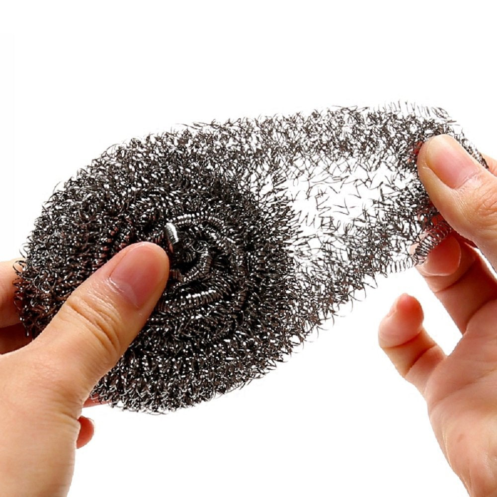KTOJOY 6 Pack Stainless Steel Wool Scrubber, Scrubbing Scouring Pad, Steel Wool Scrubber for Kitchens, Bathroom and More