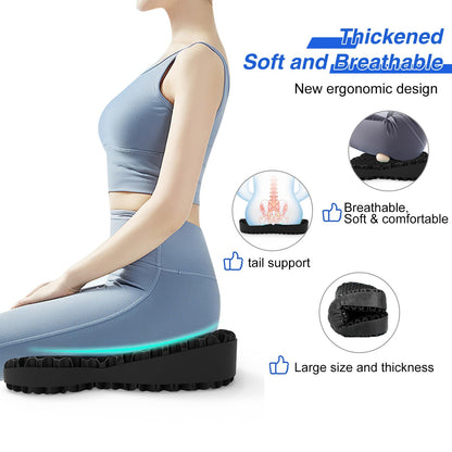 Airllantry Thicken 19.7in Seat Cushion, Gel Seat Cushion for Long Sitting–Office Chair, Wheelchair, Car Cushion, Large Cooling Pad for Back Pain, Sciatica, Tailbone Pain Relief