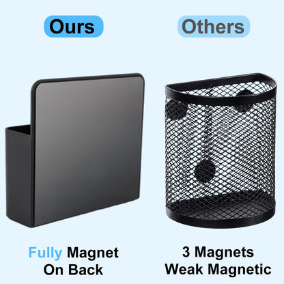 KITANIS Magnetic Pen Holder,2 Pack Magnetic Dry Erase Marker Holder with Generous Compartments,Strong Magnet Storage Marker Pen Pencil Organizer for Refrigerator,Whiteboard,Locker Accessories