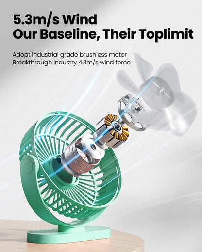 Gaiatop USB Desk Fan, 5.5 Inch Small Quiet Powerful 3 Speeds 90° Rotate, Personal Mini Portable Desktop Table Fans, Cooling for Home Office Car Travel Indoor Outdoor Pink