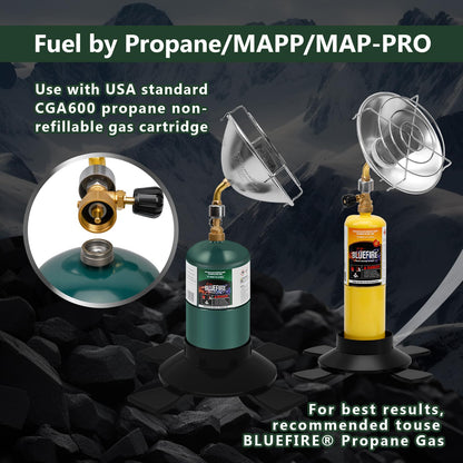 Portable Heater for Camping Outdoor Space Propane Heater 6200BTU Power with Control Valve Patio Heater Cordless 1lb Small Propane Gas Tank Holder Tent Garage Fishing stove buddy