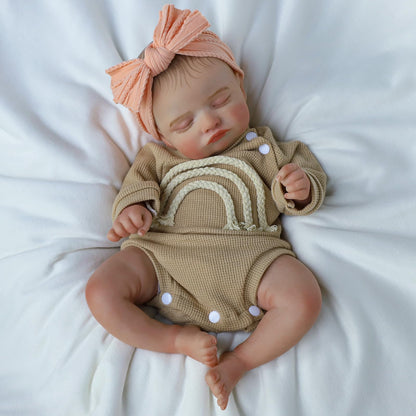 Lifelike Reborn Baby Dolls-20 inch Sleeping Realistic Newborn Baby Dolls, Soft Cloth Body with Feeding Toy for Kids Age 3 +