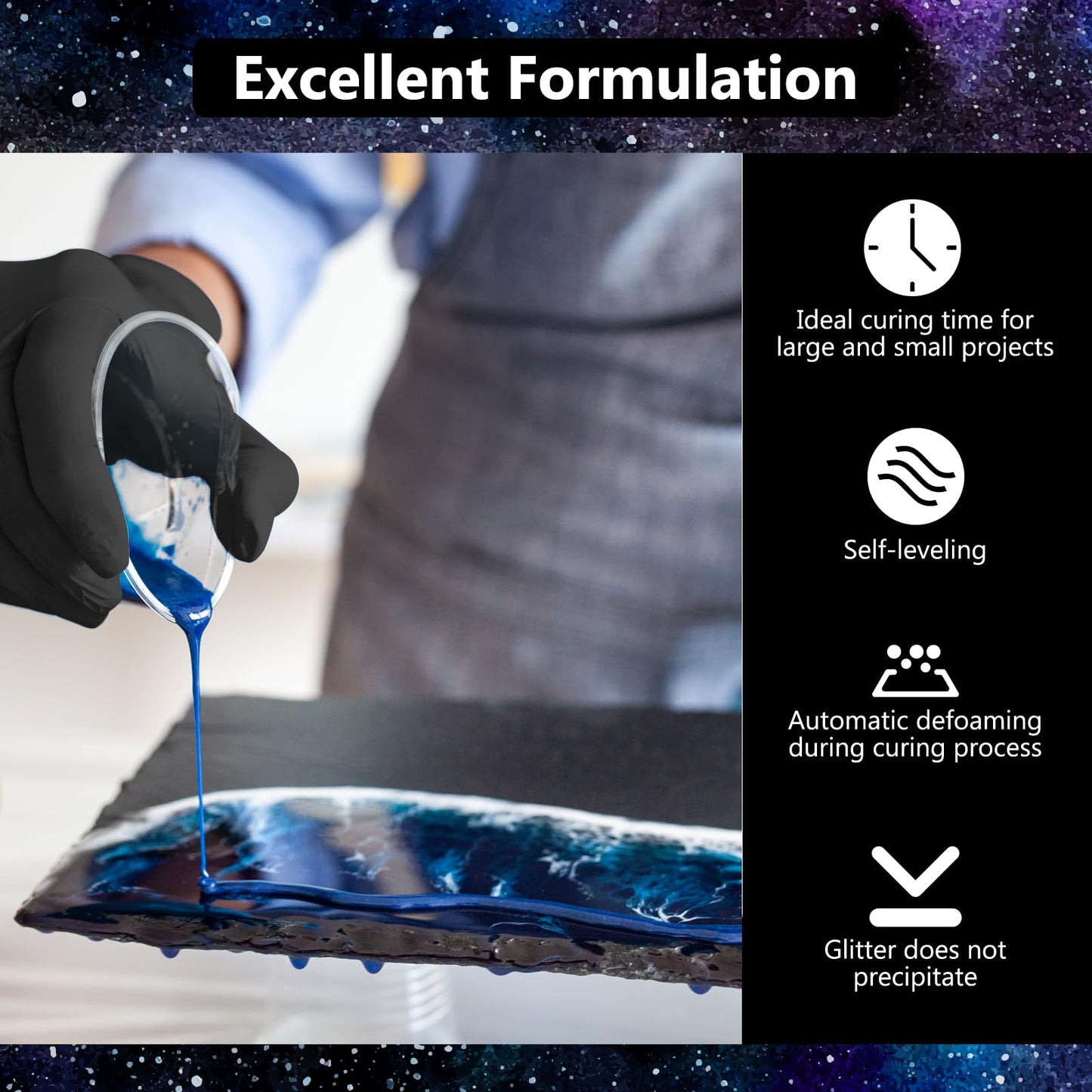 KISREL Epoxy Resin 82OZ - Crystal Clear Epoxy Resin Kit - No Yellowing No Bubble Art Resina Casting for Art Crafts, Jewelry Making, Wood & Molds(41OZ x 2)