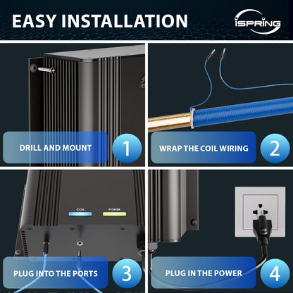 iSpring EDV2 Whole House Super Water Descaler, 10 Times More Powerful Alternative Electronic Salt-Free Hard Water Conditioner, Alloy Construction, Reduces Limescale, Prevents Deposits Build-up