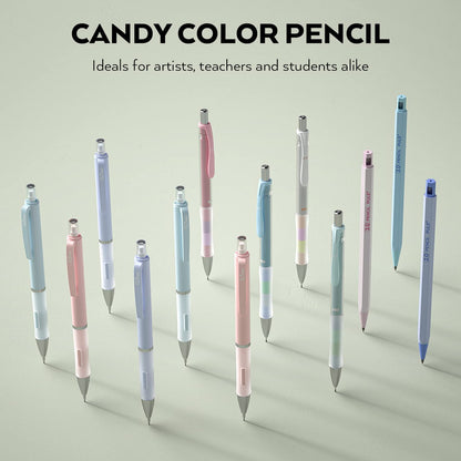 Nicpro 31PCS Pastel Mechanical Pencil Set with Case, Cute Art Drafting Pencils 0.5, 0.7, 0.9 mm & 2mm Lead Holder with 11 Tube Lead Refills(HB 2B), Aesthetic School Supplies for Drawing Sketching