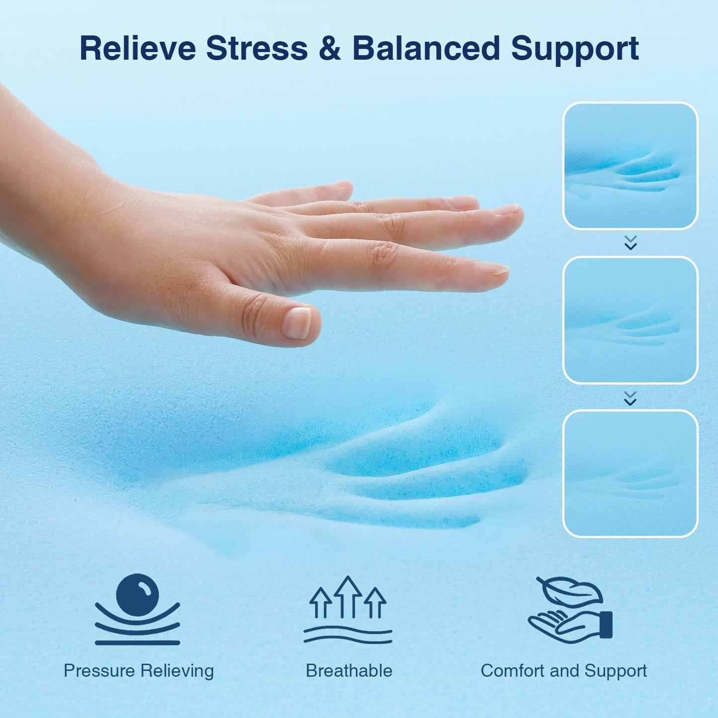 OLANLY Dual-Layer 4 Inch Twin Size Memory Foam Mattress Topper for Back Pain, 2 Inch Cooling Pillow Top Mattress Pad Cover and 2 Inch Gel Memory Foam Topper, Deep Elastic Pocket, White