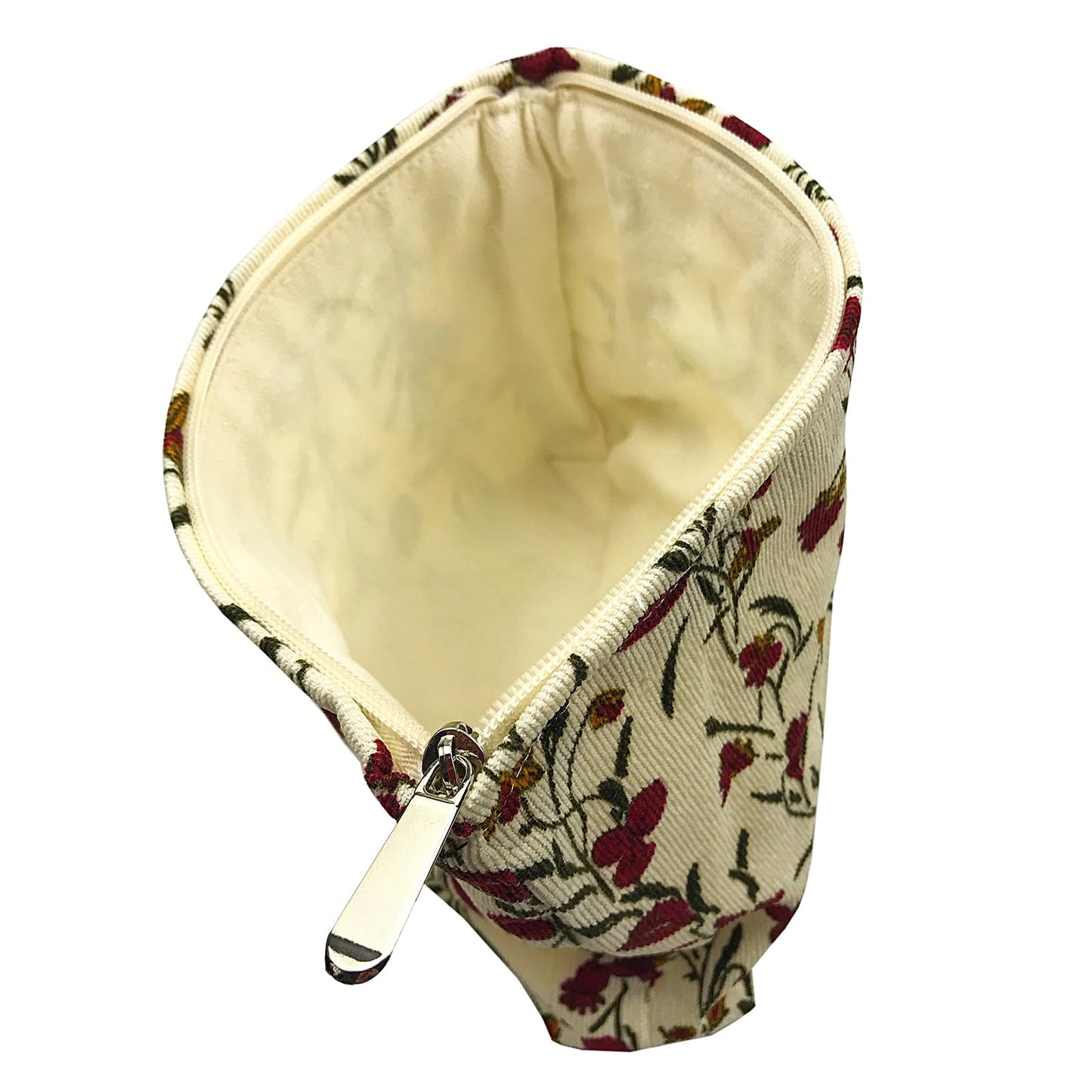 GUTGNK Corduroy Ladies Cosmetic Bag, Large Capacity Canvas Cosmetic Bag Travel Toiletry Bag Accessories Organizer, Morning Glory