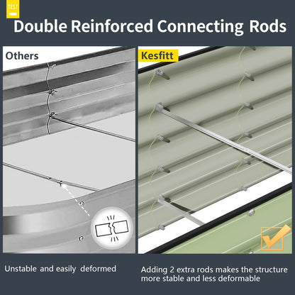 Kesfitt Galvanized Raised Garden Bed Kit,18" Tall 7-in-1 Outdoor Metal Planter Boxes with Safety Edging,8×2×1.5FT Modular Large Steel Raised Beds for Gardening Vegetables Fruits Flower