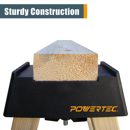 POWERTEC Sawhorse Brackets, Set of 2 Saw Horse Brackets w/ 500Lbs Capacity, Heavy Duty Brackets for Use with 2x4 Lumber, Construction Tools for Carpenter, Contractors (71026V)