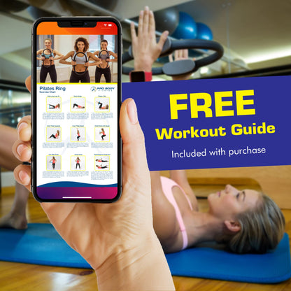 ProBody Pilates Fitness Circle – 14 Inch Pilates Ring for Yoga and Other Workouts, Focusing on Toning Inner Thighs, Arms, Core and Back, at Home Pilates Equipment (Black)