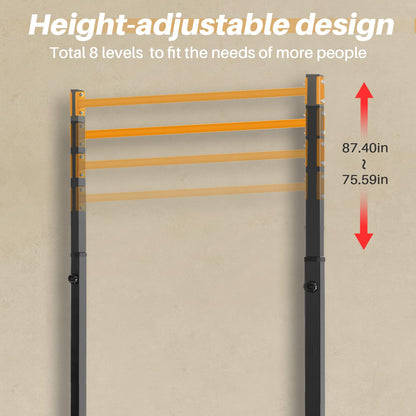 Pull Up Station, Bongkim Power Tower Portable Pullup Bar Station, Pull Up Bar for Home Gym, Pull Up Tower Station 330LBS (Orange)