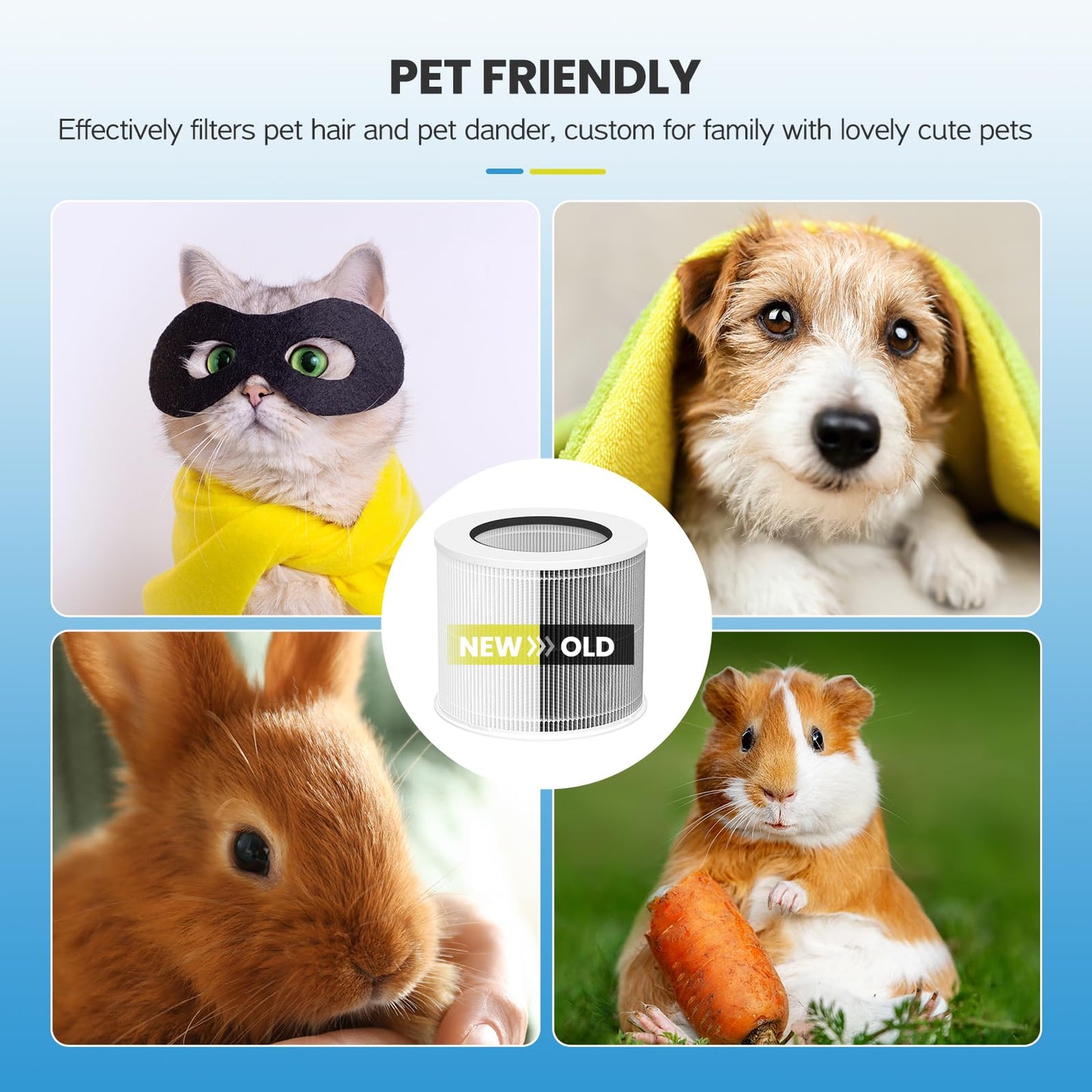 12020 Filter Replacement Compatible with Clorox Tabletop Air Purifier model # 11020 and Clorox Tabletop Smart Air Purifier model # 11021, 12020 HEPA Filter with 200 Sq. Ft. Capacity, 2 Pack