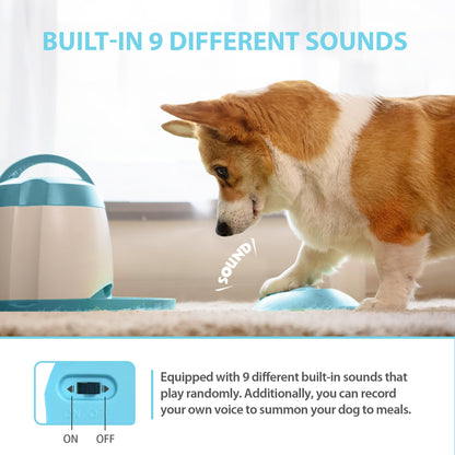 PETGEEK Automatic Dog Treat Dispenser, Puzzle Memory Training Activity Toy- IQ Training Dog Button Feeder, Remote Button Treat Dispenser for Dogs (Upgrade Blue)