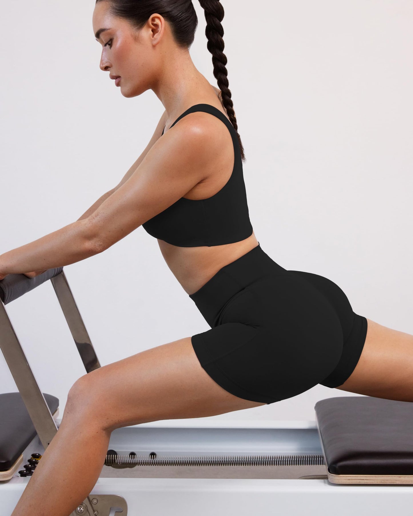 PAVOI ACTIVE Buttery Soft Yoga Workout Shorts for Women - High Waisted Butt Sculpting 4" Gym Biker Shorts - FlexFlow - Small, Black