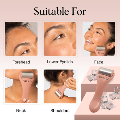 Kitsch Ice Roller for Face - Stainless Steel Ice Face Rollers for Women - Soothes Facial Puffiness, Sore Muscles, and Headaches | Self Care Gifts for Women - Terracotta