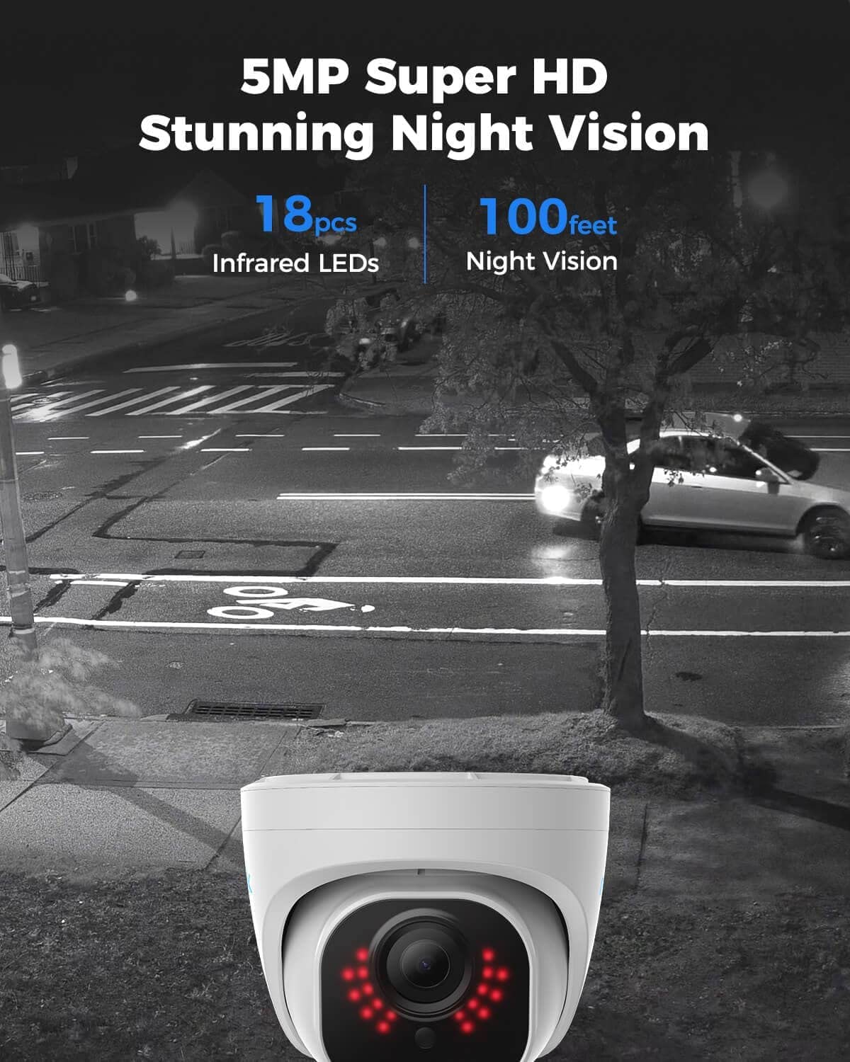 REOLINK Smart 5MP 8CH Home Security Camera System, 4pcs Wired PoE IP Cameras Outdoor with Person/Pet/Vehicle Detection, 4K 8CH NVR with 2TB HDD for 24-7 Recording, RLK8-520D4-5MP