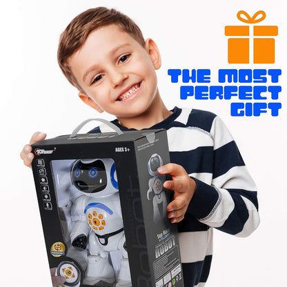 Programmable LED RC Robot Toys - Interactive 12-inch Tall Dancing and Talking Robot for Kids