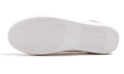 FEVERSOLE Women's Featured PU Leather Colorful Lace Up Sneaker White Glitter Gold Star Size 7.5 M US